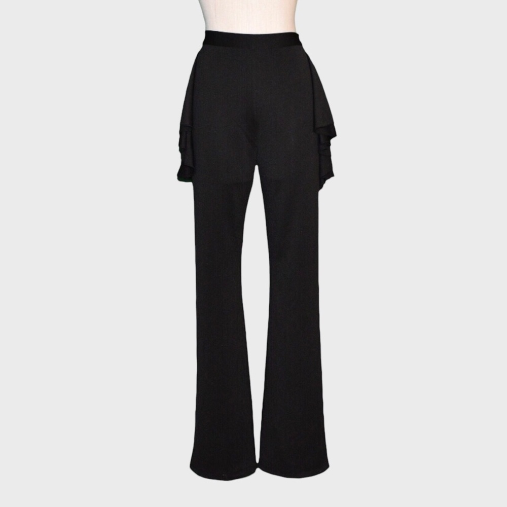 Want My Look Ruffle Side‎ Slit Pants